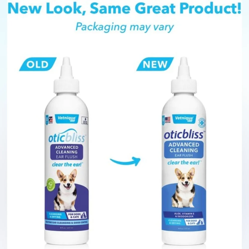 Vetnique Labs Oticbliss Ear Flush Advanced Cleaning Dog/Cat Medicated Ear Rinse